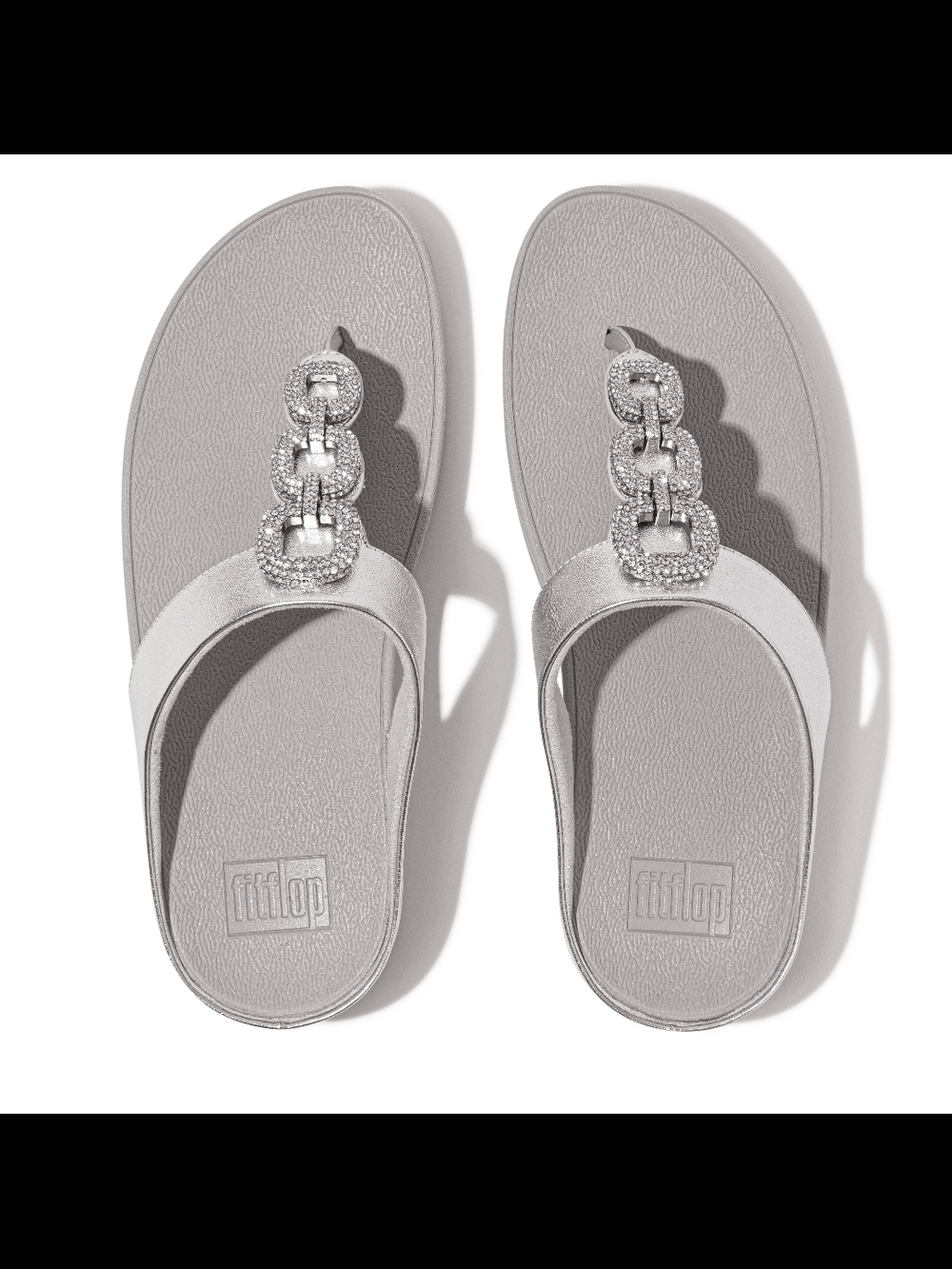 NEW FitFlop Women's Fino Crystal Chain Toe Post Sandals SZ 7